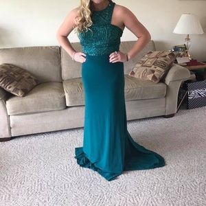 Sherri Hill Turquoise/ emerald prom dress